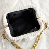 Stylish Thick Chain Crossbody Bag for Women Shoulder Small Tote Striped Bag