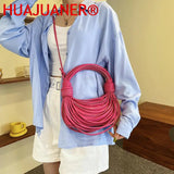 Women's Hand Woven Leather Hobo Shoulder Bag