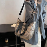 Quilted Winter Shoulder Tote Women's Bag Cotton Padded Ladies Crossbody Bags