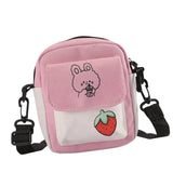 Canvas Shoulder Bag Purse Beach Travel Adjustable Strap Summer Vacation Pouch