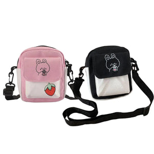 Canvas Shoulder Bag Purse Beach Travel Adjustable Strap Summer Vacation Pouch