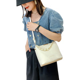 Stylish Bucket Bag Lady Shoulder Messenger Bags Women Leather Handbags