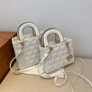 Heart-shaped Quilted Handle Bag Women Shoulder Bags
