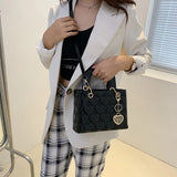 Heart-shaped Quilted Handle Bag Women Shoulder Bags