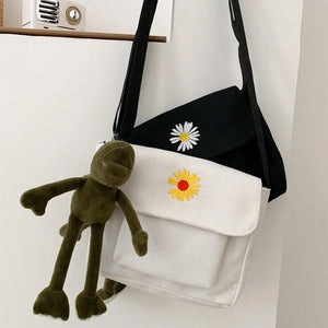 Daisy Small Cotton Bucket Pouch Mini Handbag