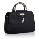 Women PU Leather Bag Shoulder Crossbody with Deer Pendant
