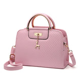 Women PU Leather Bag Shoulder Crossbody with Deer Pendant