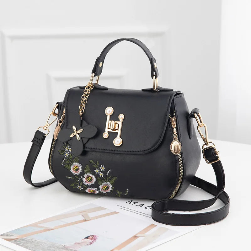 Embroidery One-shoulder Messenger Handbag for Women