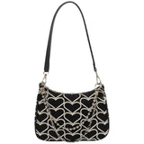 Heart Shape Embroidered Shoulder Bag Girl Autumn Winter Lolita Gothic Tote