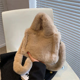Plush Shoulder Bags for Women with Personality Strap