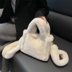 Plush Shoulder Bags for Women with Personality Strap