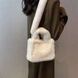 Plush Shoulder Bags for Women with Personality Strap