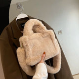 Plush Shoulder Bags for Women with Personality Strap