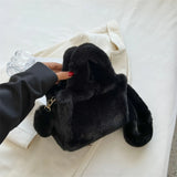 Plush Shoulder Bags for Women with Personality Strap