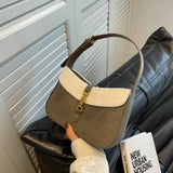 Frosted Messenger Shoulder Bag Plush Female Western Style Handbag