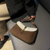 Frosted Messenger Shoulder Bag Plush Female Western Style Handbag
