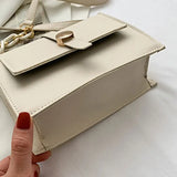 Soft Leather Shoulder Bag Crossbody Square Purse