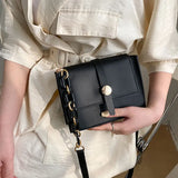 Soft Leather Shoulder Bag Crossbody Square Purse