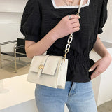 Soft Leather Shoulder Bag Crossbody Square Purse