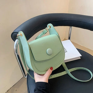 Women's PU Leather Shoulder Bag Mini Crossbody Purse Saddle Bag
