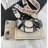 PU Leather Satchel Shoulder Tote Messenger Bag Wide Strap Square Crossbody Bags