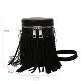 Diamond Studded Leather Shoulder Bag Crossbody Bag Tassel Ladies Messenger Bag