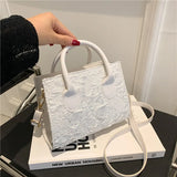 Women Messenger Bags Embossed Printing PU Leather Shoulder Bag