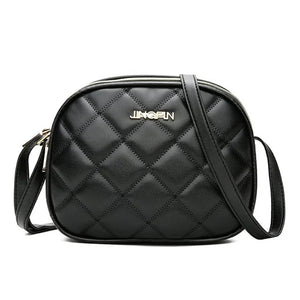 Plaid PU Leather Crossbody Shoulder Bag Zipper Messenger Purse
