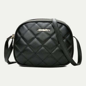 Plaid PU Leather Crossbody Shoulder Bag Zipper Messenger Purse