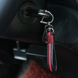 Leather Car Key Chain Metal Key Ring Men Women Couple Style Ke