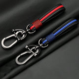 Leather Car Key Chain Metal Key Ring Men Women Couple Style Ke