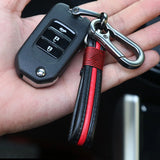 Leather Car Key Chain Metal Key Ring Men Women Couple Style Ke