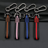 Leather Car Key Chain Metal Key Ring Men Women Couple Style Ke