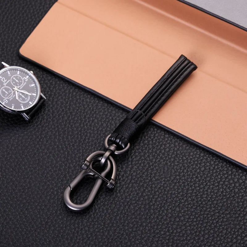 Leather Car Key Chain Metal Key Ring Men Women Couple Style Ke
