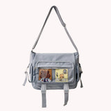 Harajuku Crossbody Bags Solid Female Messenger Bags Multi-pockets