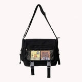 Harajuku Crossbody Bags Solid Female Messenger Bags Multi-pockets