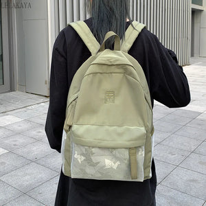 Harajuku Girl Book School Bags Waterproof Nylon Backpack