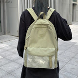 Harajuku Girl Book School Bags Waterproof Nylon Backpack