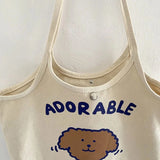 Harajuku Women Shoulder Bag Retro Casual Large Capacity Canvas Shopping Handbag