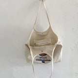 Harajuku Women Shoulder Bag Retro Casual Large Capacity Canvas Shopping Handbag