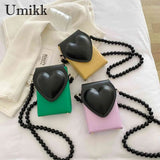Heart Flap Shoulder Bag Leather Handbag for Woman