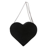 Heart Shaped Rhinestone Shoulder Bag Chain Purse Handbag