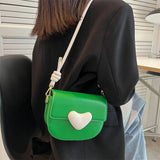 Heart-shaped Chain Shoulder Bag Women Small Flap Handbag Female Crossbody Messen