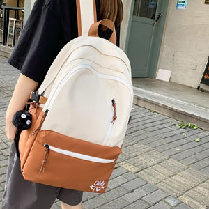 High Capacity Casual Women Backpack Waterproof Nylon Student Schoolbag