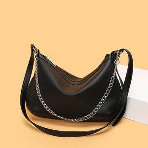 Women Chain Shoulder Bag High Capacity Cowhide Handbag