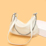 High Capacity Leather Messenger Bag Chain Shoulder Bag Cowhide Handbag
