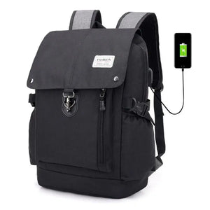 High Capacity Men's Backpack USB Charging Laptop Travel Bags
