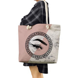 High Capacity Tote Bag Eye Lashes Print Women Shoulder Bag
