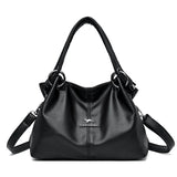 High Solid Leather Women's Handbags Large Capacity Messenger Bags Ladies Casual