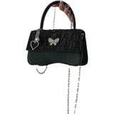 High Sense Pu Shoulder Bag for Women Chain Butterfly Small Square Bag